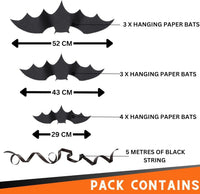 Hanging Bat Paper Decoration 10 Pack