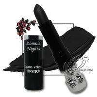 Zombie Nights Matte Black lipstick True Ebony Halloween Gothic Makeup by Saffron Default Title galaxy halloween halloweenmakeup lips lipstick makeup seasonal