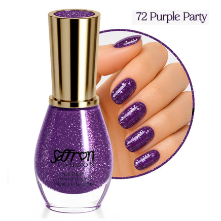 Saffron Glitter Nail Polish 72 Purple polish-Silver glitter fancy glitter makeup Nails