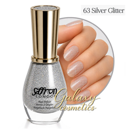 Saffron Glitter Nail Polish 63 Clear polish-Silver glitter fancy glitter makeup Nails
