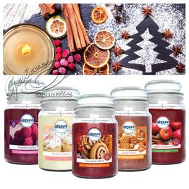 AirPure Large Scented Candle In Glass Jar Christmas Winter Fragrances 510g 18oz candles Christmas galaxy Gift Shop other xmas smell seasonal xcandle xmas smell