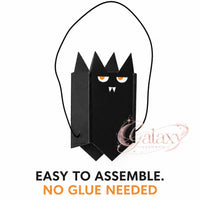 3x Halloween Hanging Paper Bats Black 3D Decor