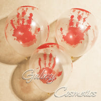 Bloody Hand Print Balloons Halloween House Decoration, Photo Booth Pack Of 12
