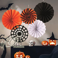 Hanging Paper Fan Decorations - 5 Pack