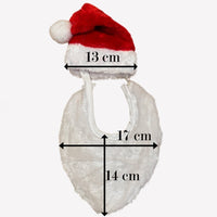 Christmas Pet Hat and Beard 2 Piece Gift Set Dog Puppy Cat Kitten Xmas Costume Christmas seasonal
