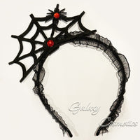 Black Spider Web & Spider Headband