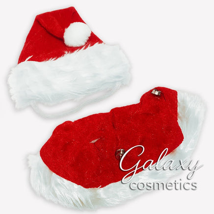 Dog Christmas Santa Hat and Collar Set - Pet Xmas Costume Funny Puppy Outfit Christmas seasonal