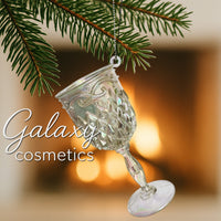 Elegant Crystal Acrylic Christmas Tree Hanging Ornaments Decoration Baubles Wine Glass - 11cm Christmas seasonal