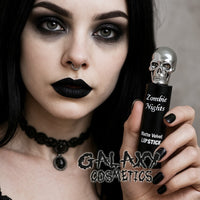 Matte BLACK Lipstick Halloween Gothic Emo Vampire Makeup - Saffron Zombie Nights
