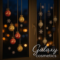Christmas Baubles & Snowflakes Window Glass Stickers Clings Reusable Decoration Christmas seasonal