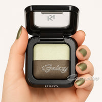 Kiko Milano Duo Baked Eyeshadow 04  Golden Green