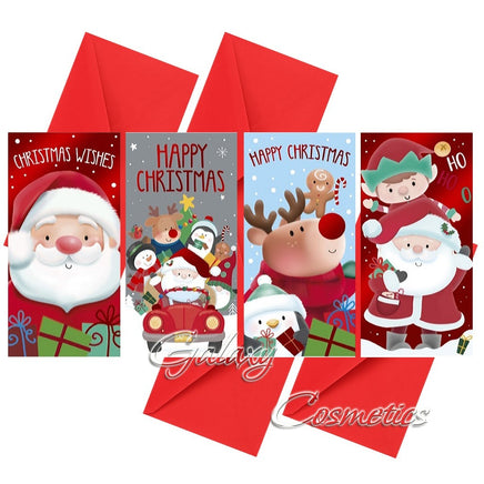Christmas Money Wallet / Gift Card / Cash / Voucher with Envelopes 4 Pack Cute Design Christmas seasonal
