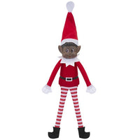 12" Naughty ELF Behaving Badly Traditional Christmas Shelf Doll Dark Skin Boy Elf Christmas seasonal