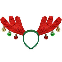 Reindeer Red Antler Headband with Christmas Baubles