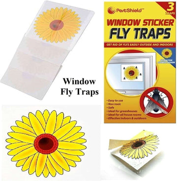 3 x PestShield Fly Traps Window Stickers Bug Insect Killer Sticky Catchers home Home & Garden tiny