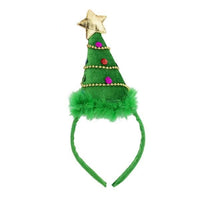 Christmas Tree Headband with Gold Star & Sequins