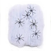 Stretchable Spider Web and 6 Plastic Spiders