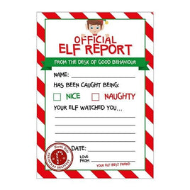 Christmas Elf Report Cards: Naughty or Nice Kids Letter, Pack of 25 Christmas seasonal tiny