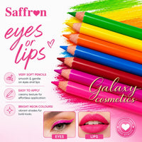 Saffron London Bright Neon Eyeliner Lip Liner Pencil Soft Eye & Lip Party Makeup