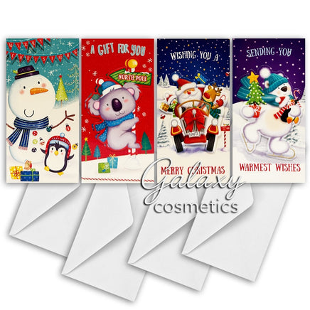 Christmas Money Wallets Gift Card Cash Voucher Holders With Envelopes 4 Pack #6 3D Cute Santa & Friends Christmas seasonal