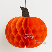 3D Pumpkin Honeycomb Paper Hanging Decor 3 pack