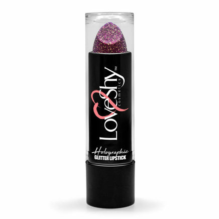 LoveShy GLITTER Lipstick Purple Holographic fancy glitter Lips makeup