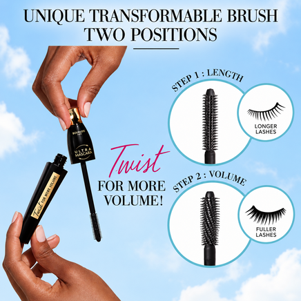 Bourjois Twist Up The Volume Mascara 002 Ultra Brown 8ml 2-in-1 Brush Eyes makeup mascara