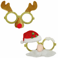2x Christmas Glasses Santa Father Xmas & Reindeer Rudolf Fancy Dress Masks Christmas other xmas wear seasonal tiny xmas wear Xwear