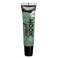 Holographic Glitter Lipgloss by Moon Creations Green fancy glitter Lips makeup