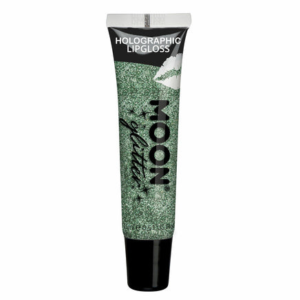 Holographic Glitter Lipgloss by Moon Creations Green fancy glitter Lips makeup