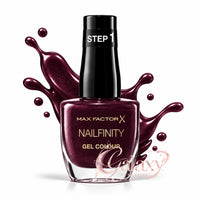 Max Factor Nailfinity X Gel Colour Nail Polish 12ml 350 Encore - deep purple shimmer makeup Nails