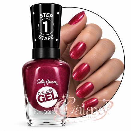 Sally Hansen Miracle Gel Nail Polish 14.7ml 469 Bordeaux Glow - cherry red makeup Nails