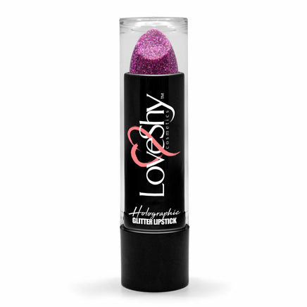 LoveShy GLITTER Lipstick Magenta Holographic fancy glitter Lips makeup