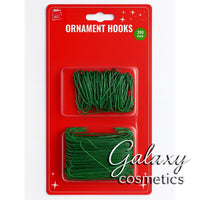 Christmas Tree Bauble Hooks Strong Metal Ornament Decoration Hangers Pack of 200 Green Christmas seasonal