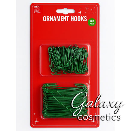Christmas Tree Bauble Hooks Strong Metal Ornament Decoration Hangers Pack of 200 Green Christmas seasonal