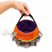 Halloween Trick or Treat Pumpkin Bag with Witch Legs