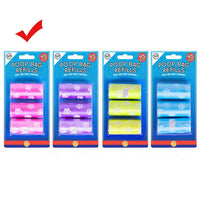World of Pets Dog Waste Poop Bags & Bone Shaped Dispenser 45 Pink Bags Refill pets tiny