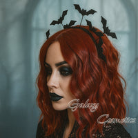 Black Glitter Bat Headband