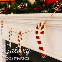 Wooden Candy Cane Christmas Bunting - Red & White Candy Cane Xmas Decocoration Default Title Christmas seasonal