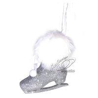 Silver Glitter Ice Skating Boot Christmas Tree Decoration Hanging Ornament Christmas other xmas decor seasonal tiny xmas decor