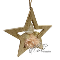 Fairy On Star Traditional Wooden Christmas Tree Hanging Decoration Christmas seasonal tiny