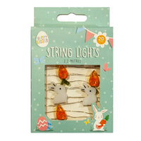 Easter Micro Wire String Lights LED Garland Decoration Battery operated 2.2m Bunnies and carrots Easter seasonal tiny