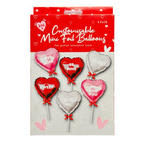 Customisable Mini Foil Balloons Valentines Day, Wedding Romantic Decoration hearts seasonal tiny