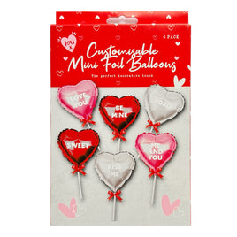 Customisable Mini Foil Balloons Valentines Day, Wedding Romantic Decoration hearts seasonal tiny