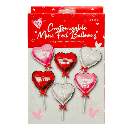 Customisable Mini Foil Balloons Valentines Day, Wedding Romantic Decoration hearts seasonal tiny