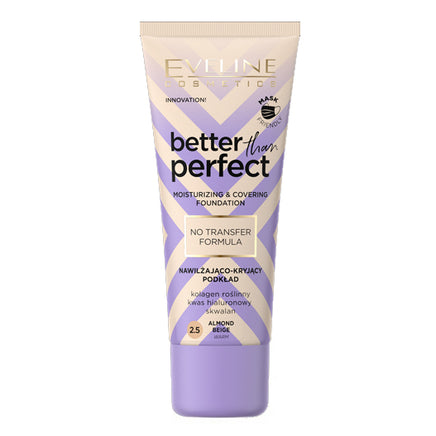 Eveline Better than Perfect Foundation Light NO TRANSFER Formula Radiant look 2.5 Almond Beige Health & Beauty:Make-Up:Face:Foundation base face foundation galaxy makeup