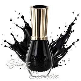 Saffron Glossy Black Nail Polish #25 Jet Black fancy gothic halloween makeup Nails seasonal