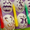 Easter Egg Decorating Stencil Kit with 6 Stencils & 4 Colouring Pens Kids Craft Easter seasonal tiny