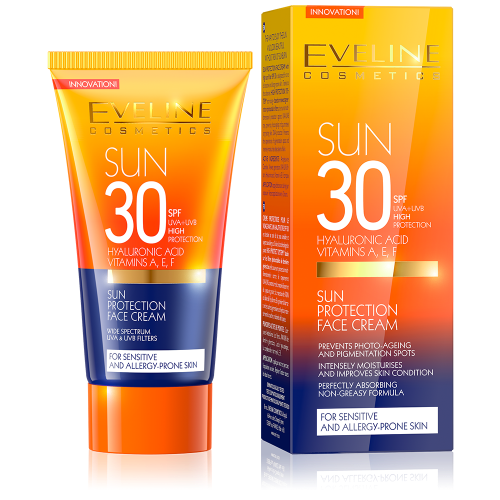 Eveline Sun Protection Face Cream Prevents Skin Ageing and Pigmentation 50ml SPF30 face care skin