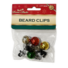 Santa Beard Baubles Clips - 4 Pack - Christmas Fancy Dress, Hair Decorations Christmas seasonal tiny